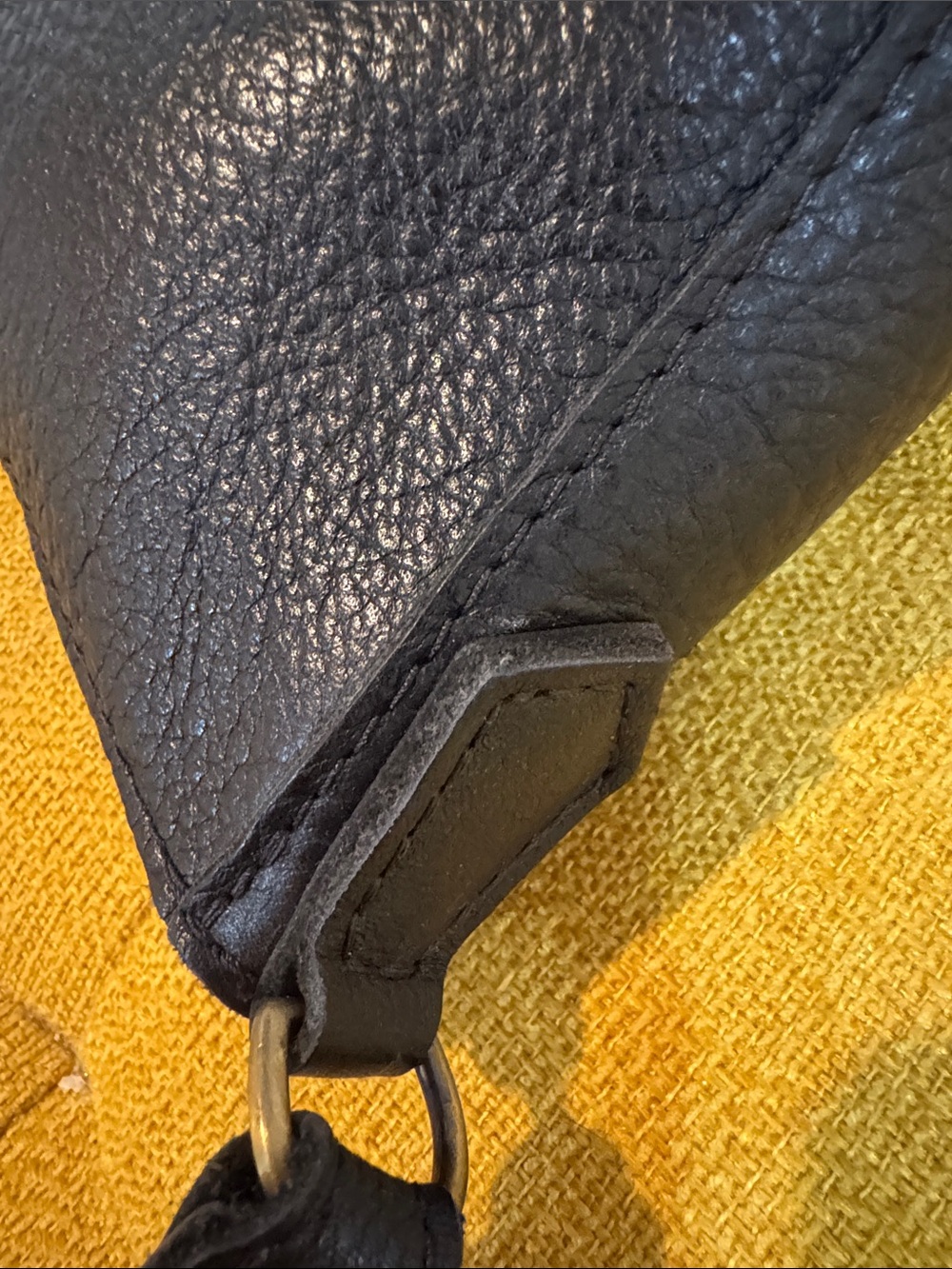 Black Leather Shoulder Bag Port Leather🍀🍀 - Picture 6 of 7